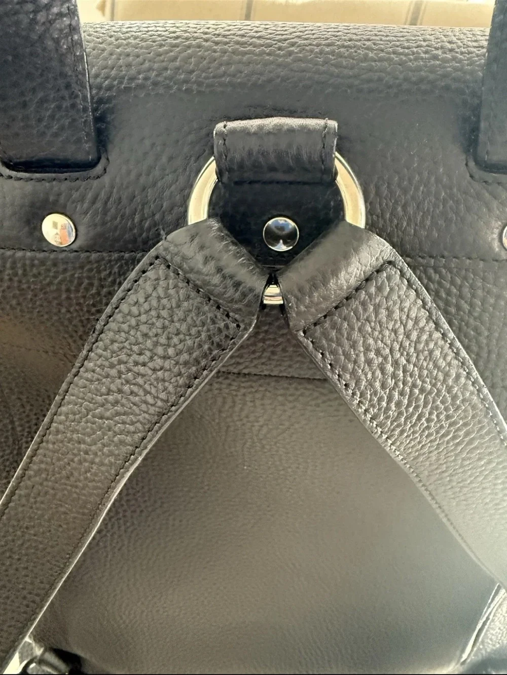 Mulberry Black Pebbled Leather Backpack with Buckle Flap